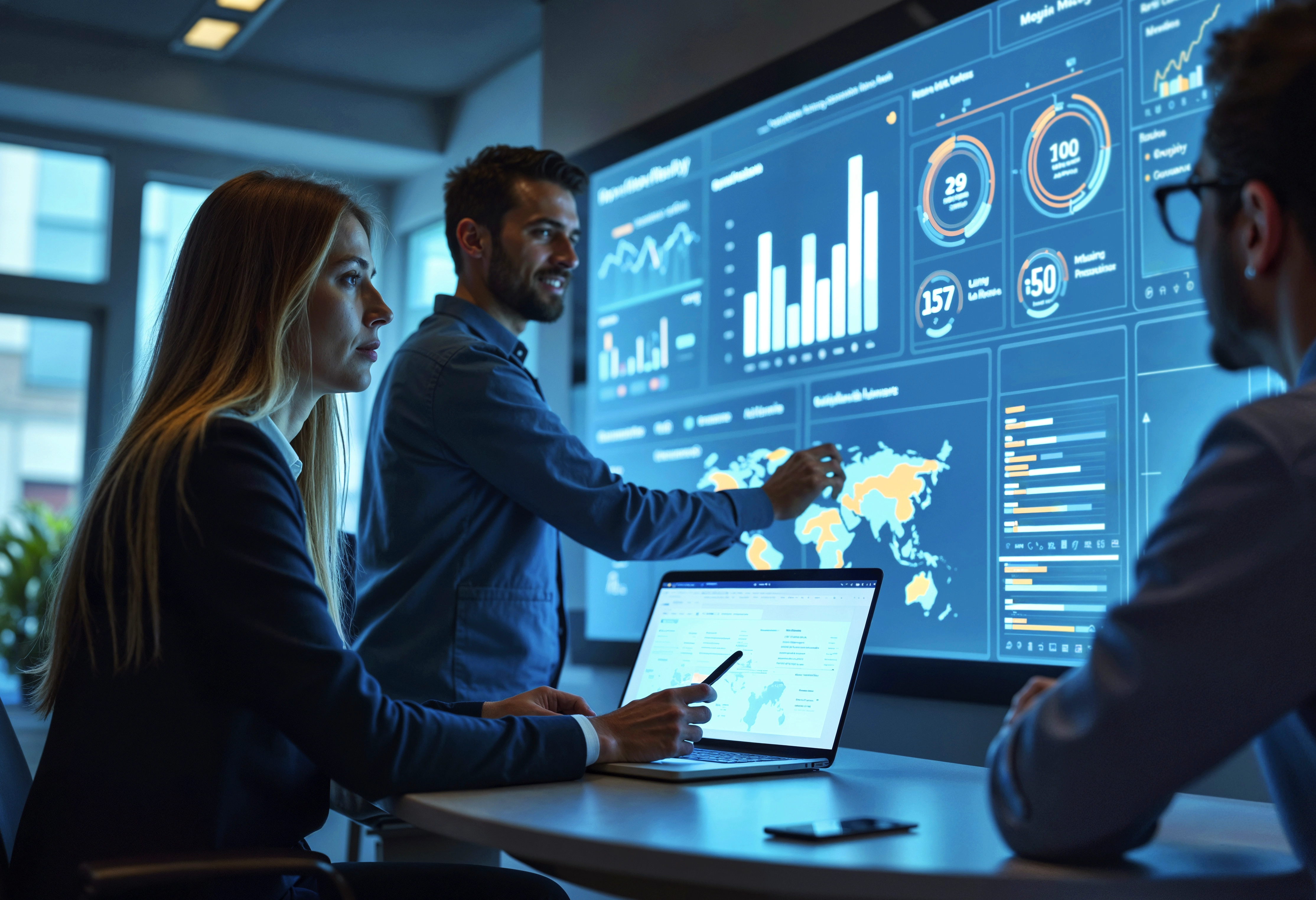 Financial dashboard chart representing real-time data analytics.